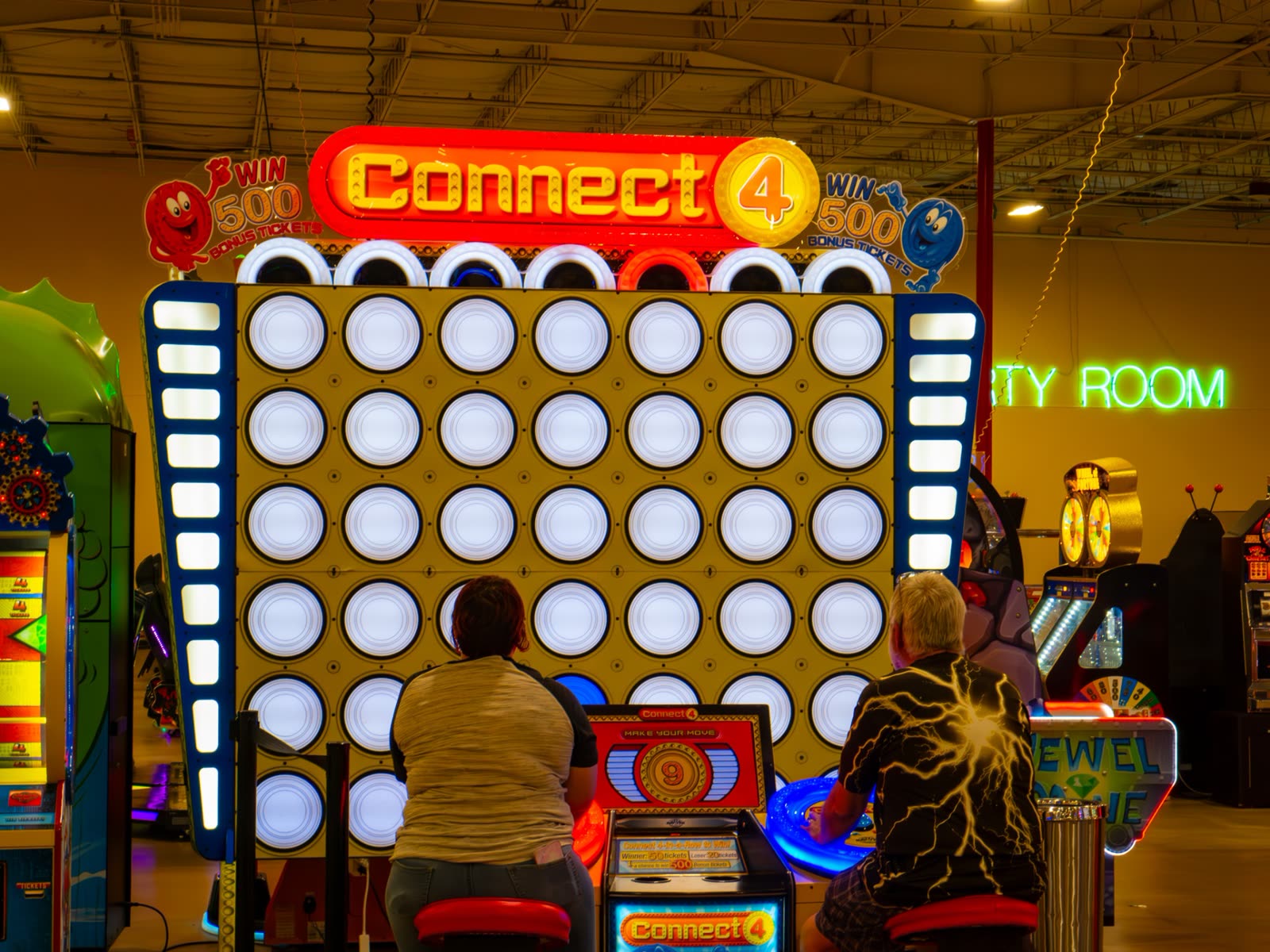 Giant Connect 4 on the arcade floor
